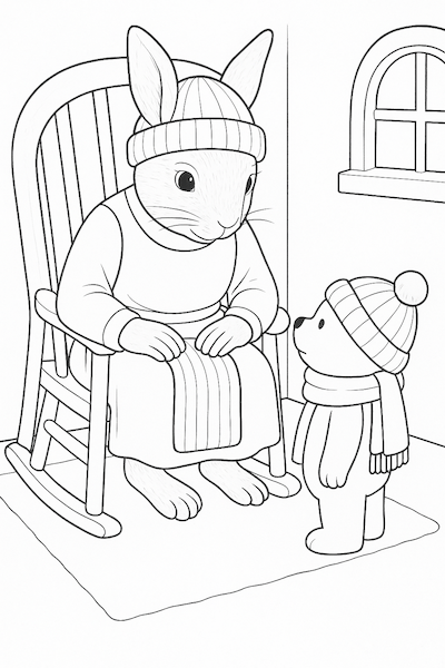 Rabbit coloring sheet preview