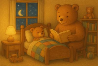 Little Bear preparing for bed from Big Little Bear book